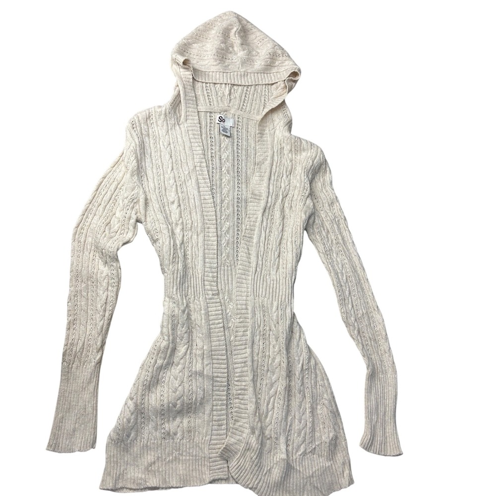 SO Cream Hooded Cardigan Sweater